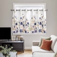 thumbnail image 4 of Purple Spring Floral Kitchen Curtains Window Panels, Elegant Pastoral Flowers Watercolor Insulated Window Treatment Curtain, Grommet Curtains for Bedroom/Living Room/Bathroom, 2 Piece 42"Wx54"L, 4 of 8