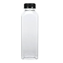 Plastic Juice Bottles with Caps, Reusable Juicing Bottles, Clear Drink Containers with Lids for Juicing, Smoothie and Other Beverages