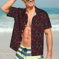 thumbnail image 3 of Fotbe Music Hawaiian Shirt for Men Unisex Summer Beach Casual Short Sleeve Cotton Linen Button Down Shirts-XX-Large, 3 of 5