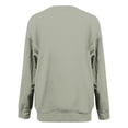 thumbnail image 4 of Chemises de Compression à Manches Longues pour Femmes à Col Rond Uni Plus Sweat-Shirt Oversize Pulls Coupe Ample à la Mode des Hauts Légers pour les Femmes de Grande Taille Gris M, 4 of 4