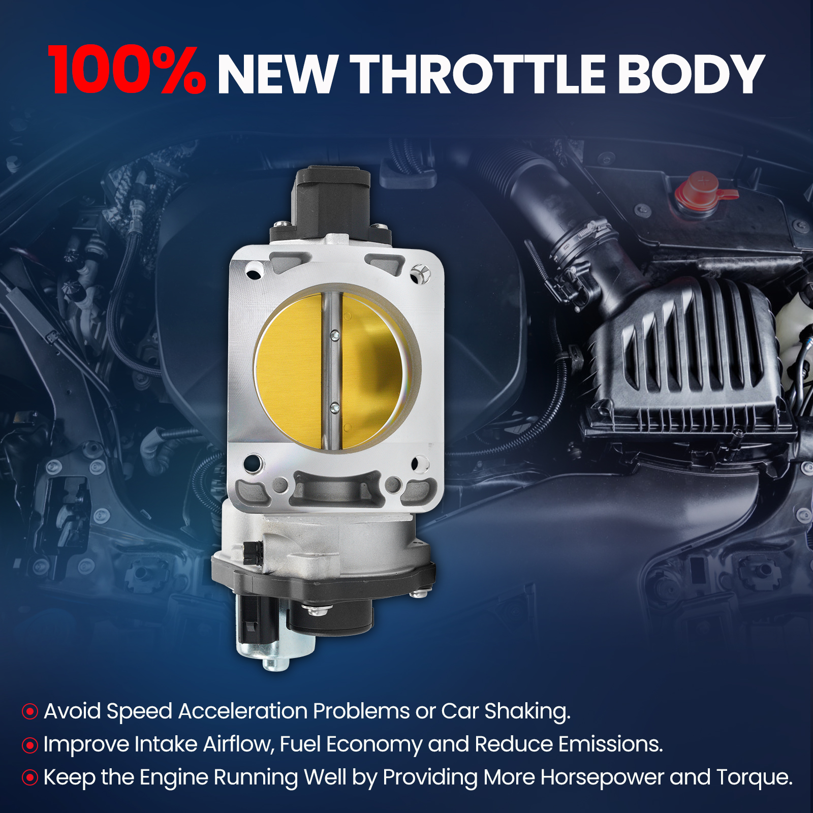 MOCA AUTOPARTS Electronic Throttle Body Assembly Fit for 2005-2011 Ford Crown Victoria V8 4.6L & 2006-2014 Ford E-250 V8 5.4L
