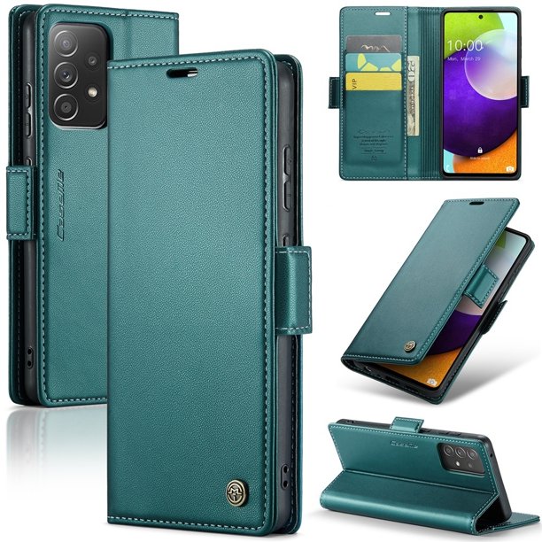 CaseMe Funda de Cuero para Samsung Galaxy A52 5G con Bloqueo RFID, para Samsung Galaxy A52 5G Funda para Mujer y Hombre, Tarjetero con Cierre Magnético, Funda Tipo Folio para Samsung Galaxy A52 5G