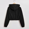 thumbnail image 7 of SwiftWear Women's Corduroy Jacket Sherpa Lined Hooded Coat Warm Zip Up Fleece Outerwear​​, Black, 7 of 7