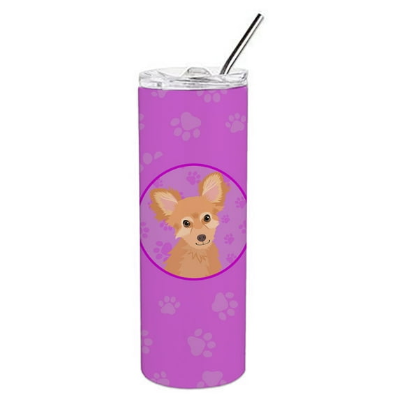 Carolines Treasures WDK1255TBL20 Chihuahua Fawn Stainless Steel 20 oz Skinny Tumbler Pink 20 oz multicolor