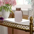 thumbnail image 3 of Northlight 14.5" White and Brown Glass Pillar Candle Holder, 3 of 3