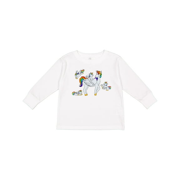 Inktastic Cute Unicorn Family Boys or Girls Long Sleeve Toddler T-Shirt
