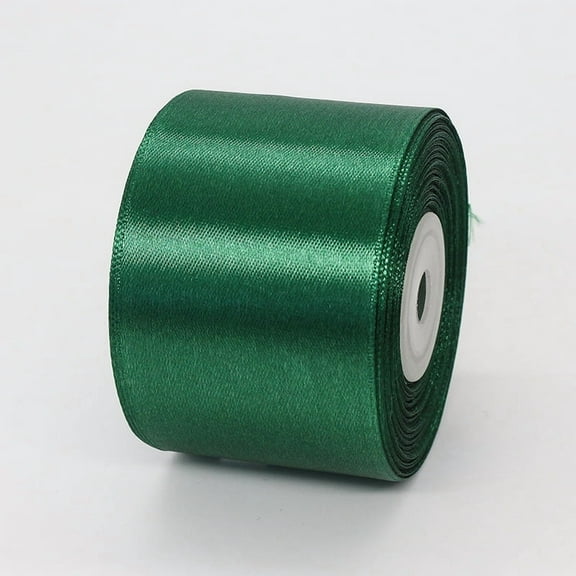 2 inch blackish green Satin Ribbon 22m Solid Fabric Ribbons Roll for Gift Wrapping, Satin Weddings,Flower Bouquet, Invitations,Sewing,Party Decorations, Holiday Decorating and More