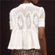 thumbnail image 4 of Blusa Acampanada con Detalle de Encaje para Mujer, Corta, Cuello Redondo, Holgada, Estilo Informal y Elegante. M, 4 of 7