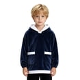 thumbnail image 4 of WhouRiu Boys Girls Solid Color Fuzzy Hoodie Kids Unisex Long Sleeve Hooded Pullover With Pockets Autumn Winter Cozy Warm Soft Sweatshirts,12-13 Years, 4 of 9