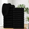 thumbnail image 2 of Ample Decor Washcloths 12 x 12 inch 20 Piece 600 GSM 100% Cotton, Lightweight, Quick Drying, Machine Washable Fingertip Towels for Bathroom, Gym, Kitchen - Black, 2 of 6