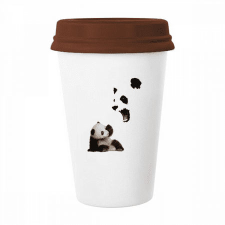 

Pandas Teach Children Avoid Emotions Mug Coffee Drinking Glass Pottery Cerac Cup Lid