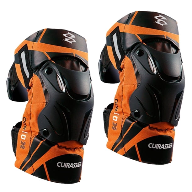 2 rodilleras de motocicleta, rodilleras protectoras para motocross reflectantes térmicas naranja reflectante