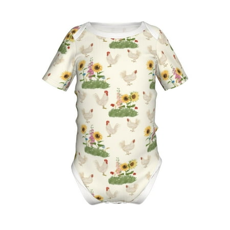 

Yiaed Flowers And Hens Print Infant Climbing Short Sleeve Onesie One-Piece Baby Bodysuit Clothes 0-12 Months -2 Years