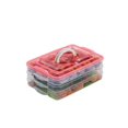 thumbnail image 1 of TIAN CHEN Refrigerator Organizer Bin, Plastic Food Storage Containers with Lid, 3-Layer, BPA free, Stackable Food Organizer Keeper for Snack, Vegetables, Meat, Fish, Bacon(red), 1 of 4