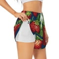thumbnail image 3 of Lsque Strawberry2 Printed Women's Running Shorts with Liner Pockets,Elastic Quick Dry Workout Athletic Gym Yoga Shorts,Womens High Waist Shorts-Large, 3 of 9