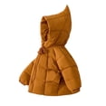thumbnail image 2 of OGLCCG Hooded Puffer Jackets for Girls Lightweight Warm Quilted Winter Coat for Girls Full Zip Cute Down Jacket with Pockets(Orange,5-6 Years), 2 of 6