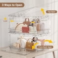thumbnail image 6 of Broview 100Gal Clear Stackable Storage Bins with Latching Lids & Wheels, 5Pack Plastic Foldable Closet Organizers Box with Front Back Doors, for Home Room Toys Crafts, 6 of 9