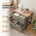 thumbnail image 4 of CONCETTA 2-Pack Fabric Storage Dresser with 2 Drawers, Nightstand for Bedroom, Closet, Storage Furniture for Adults, Dark Green, 4 of 8