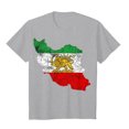 thumbnail image 6 of GEWSEY Women's Iran Map with Lion and Sun Emblem Vintage Persian Heritage V-Neck T-Shirt (Light Gray, XL), 6 of 6