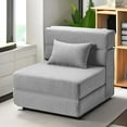 thumbnail image 4 of Sofá cama plegable con almohadas, convertible en silla, con espuma viscoelástica, colchón para dormir, para sala, dormitorio, habitación de invitados, despacho, apartamento, gris claro, 4 of 4