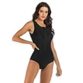 thumbnail image 4 of Maillot de Bain une Pièce à Manches Courtes avec Fermeture Éclair pour Femmes, 4 of 5