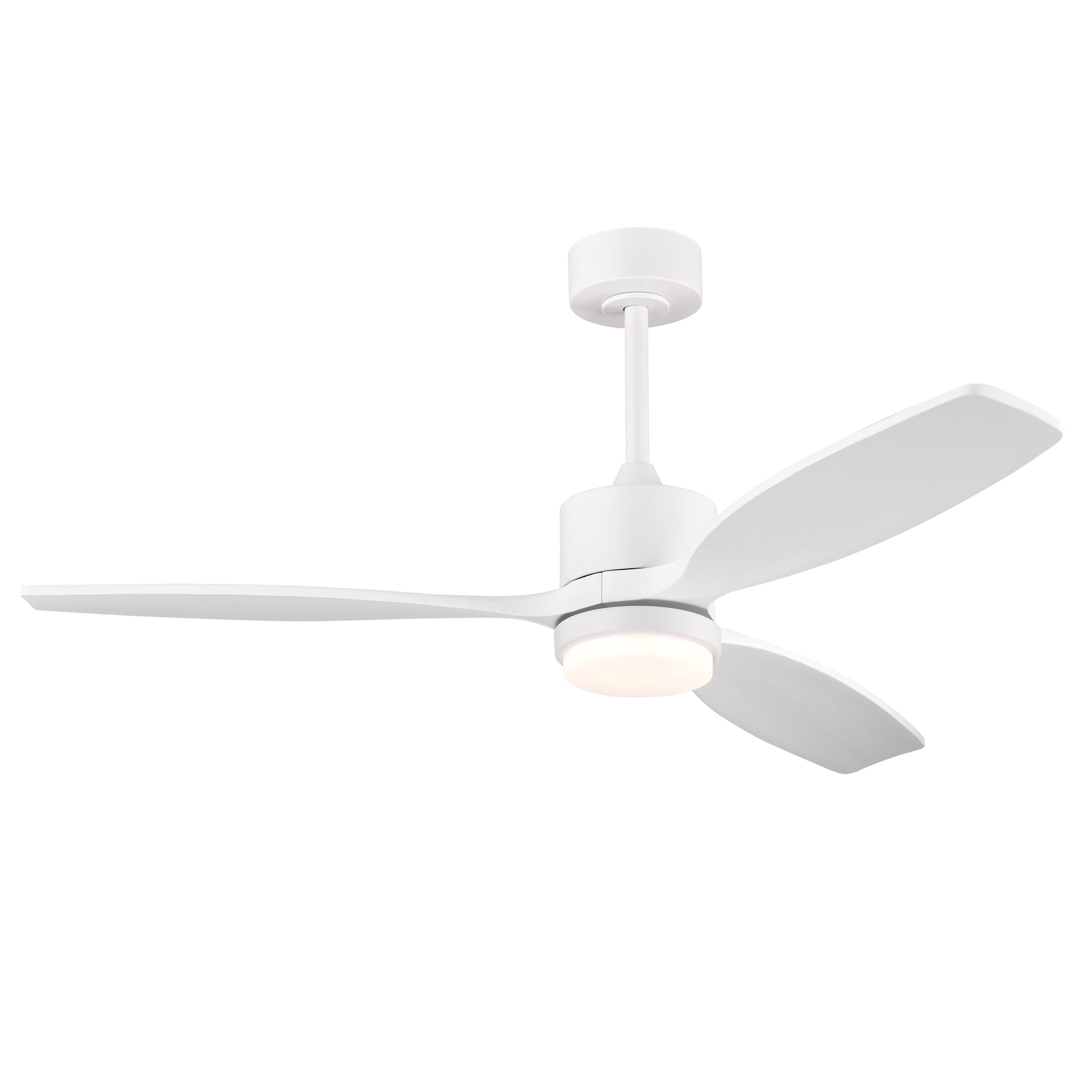 Yerma 52 in. 1-Light Indoor White Finish Ceiling Fan with Light Kit
