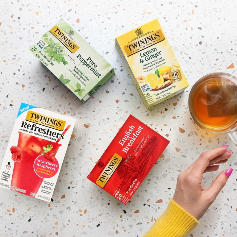 Twinings Strawberry Raspberry Refresher Herbal Tea Bags, 3 oz 5ct