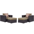 thumbnail image 2 of Modway Convene 4-Piece Outdoor Patio Sectional Set in Espresso/Mocha, 2 of 5