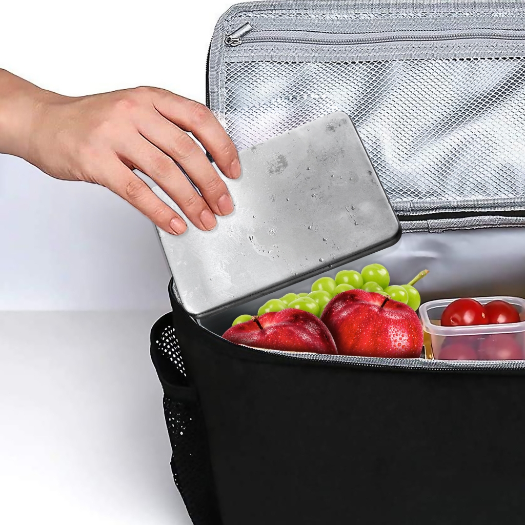 Geemin Ice Packs for Lunch Boxes Reusable Stainless Steel Ice Packs for Coolers, Camping, and Picnic Baskets Metal lunch box Ice Packs Keep Food and Drinks Fresh and Cool