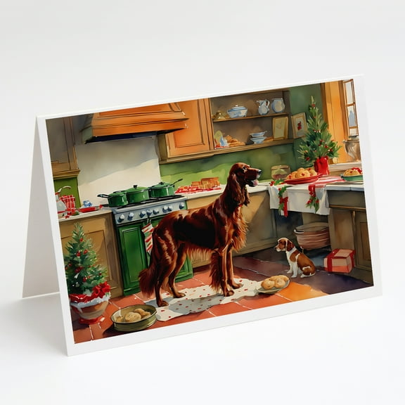 Irish Setter Christmas Cookies Greeting Cards Pack of 8 7 in x 5 in
