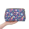 thumbnail image 4 of Easygdp mushroom Skull rainbow color Leather Makeup Bag Zipper Pouch Travel Cosmetic Organizer for Women and Girls, Make up Bag with Zipper, 4 of 8