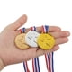 thumbnail image 5 of Medallas de premio mini de plástico doradas, plateadas y de bronce de 1.5" de Uxcell con cinta para juegos y deportes, paquete de 24, 5 of 7