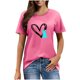thumbnail image 1 of Mujeres Manga Corta de Verano Tops Pascua Impresa Cuello Redondo, Blusa de Moda Casual para la Primavera, 1 of 5