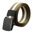 thumbnail image 2 of GZWYHT Belt Men,Western Belts Mens Buckle Long Canvas Nylon Waist Web Belt Metal-free Security Check Belt Leather Belt,Work Belt,Waist Belt Green, 2 of 2