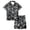 1-Grey, variant on Shadoumai Satin Halloween Pajamas Set for Button Up Ghost Print Short Sleeve Button Shirt Shorts Pajama Set Comfy Teens' Sleepwear Two-Piece Pj Sleepwear Sets