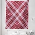 thumbnail image 1 of Checkered Tapestry, Diagonal Checkered Pattern with Strips and Rhombus in Rose Tones, Fabric Wall Hanging Decor for Bedroom Living Room Dorm, 5 Sizes, Dried Rose White, by Ambesonne, 1 of 1