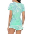 thumbnail image 7 of Aueoeo Womens Pajama Sets, Womens Pajamas Set Tie Dye Short Sleeve Tops and Shorts 2 Piece Loungewear Set Sleep Set Nightwear Sleepwear, 7 of 7