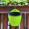 thumbnail image 2 of Flowerpots with Dish Ceramic, Automatic Water Absorption Lazy Flower Pot Water Culture Wall Hanging Basin, Flower Pots, 2 of 9