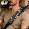 thumbnail image 5 of Xixirimido Car Seat Cover Set of 5 Pieces Front Seat Covers with Matching Seat Belt and Center Console Covers PU Leather Fits Most Vehicles, Horse Vintage American Flag, 5 of 8