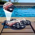 thumbnail image 3 of Uourmeti USA Flag Beach Flip-Flops for Women Fourth of July Cushion Yoga Mat Footbed Anti-slip Bathroom Thong Sandals, Blue, 3 of 7