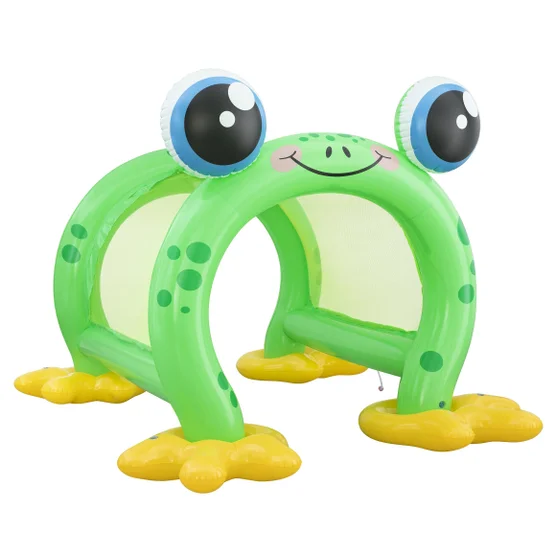 Inflatable Kids Water Sprinkler Tunnel with Fun Frog Design for Outdoor Lawn Play