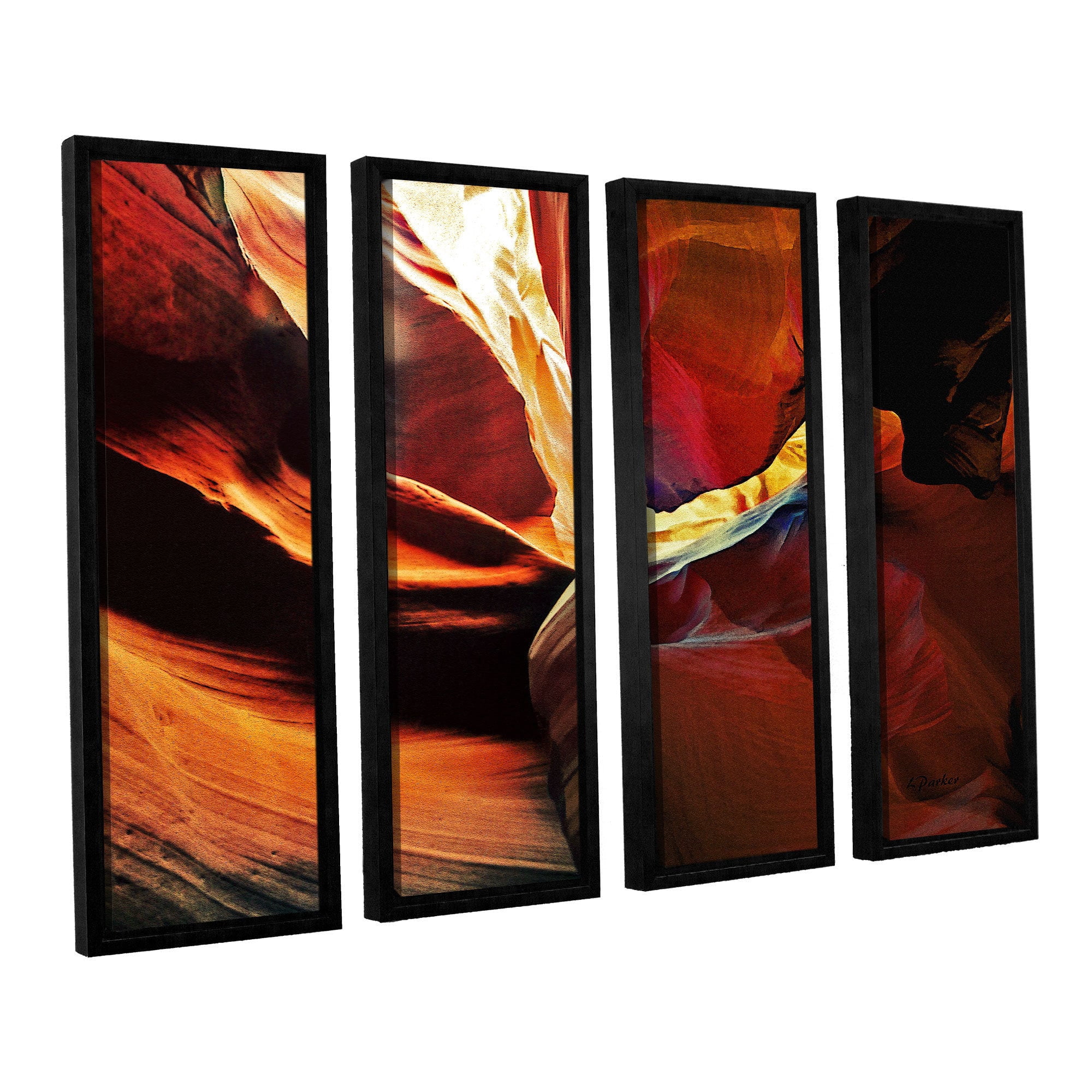 ArtWall Linda Parker "Slot Canyon Light From Above 2" 4-Piece Floater-framed Canvas Set