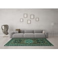 thumbnail image 3 of Ahgly Company Machine Washable Indoor Square Persian Turquoise Blue Traditional Area Rugs, 6' Square, 3 of 4