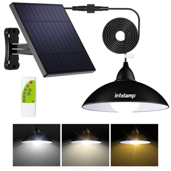 intelamp Solar Pendant Lights, Solar Shed Lights by Remote Control Solar Powered Indoor & Outdoor Lights Hanging Lights,Solar Powe