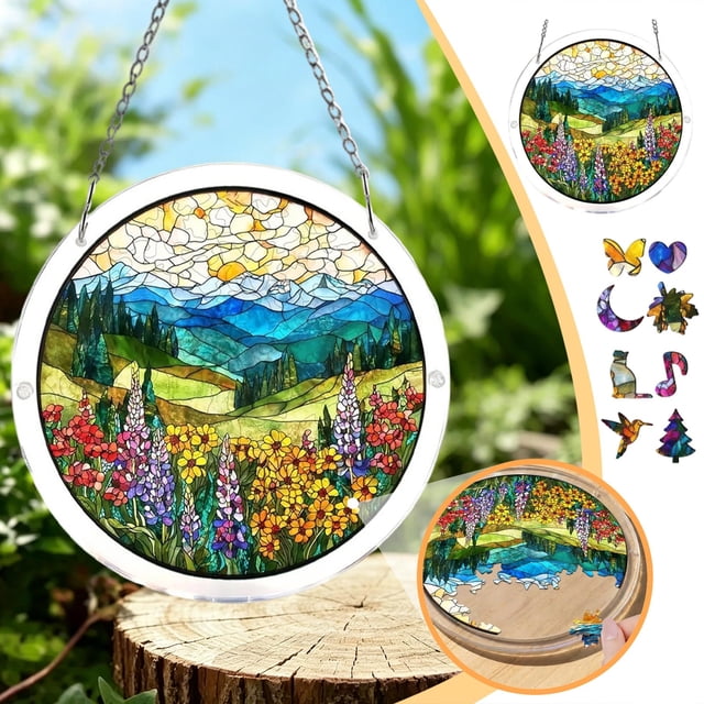 Acrylic Puzzles Decorative Sign Suncatcher Window Hanging Suncatcher Acrylic Puzzles Garden Decoration For Women Men And Moms Birthday Gift And Home Decor