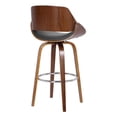 thumbnail image 4 of Armen Living Mona 26" Modern Faux Leather Counter Stool in Walnut and Gray, 4 of 6