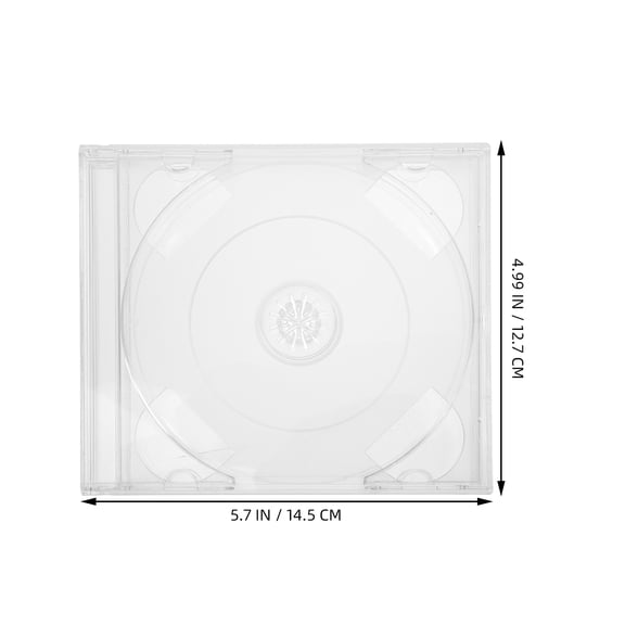 Hemobllo 2-Pack Clear CD Jewel Cases Plastic Storage Boxes Lightweight Protective Carrying Cases for CDs DVDs