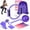 14-piece yoga set purple, variant on 14pcs Yoga Set, Pilates Tension Rope Deep, Back Opener, Yoga Ball, Resistance Band, Yoga Socks, Fitness Socks, Yoga Tension Band