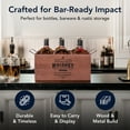 thumbnail image 4 of American Art Decor The Whiskey Wood Crate Bottle Holder - Natural 6-Bottle Rustic Storage Box with Metal Handles - Decorative Wooden Bar Accessory Gift for Men or Women, Man Caves, or Whiskey Lovers, 4 of 8
