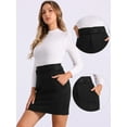 thumbnail image 2 of DARING DIVA Women's Faux Suede Skirt Belted Pencil Skirts XL Black, 2 of 6